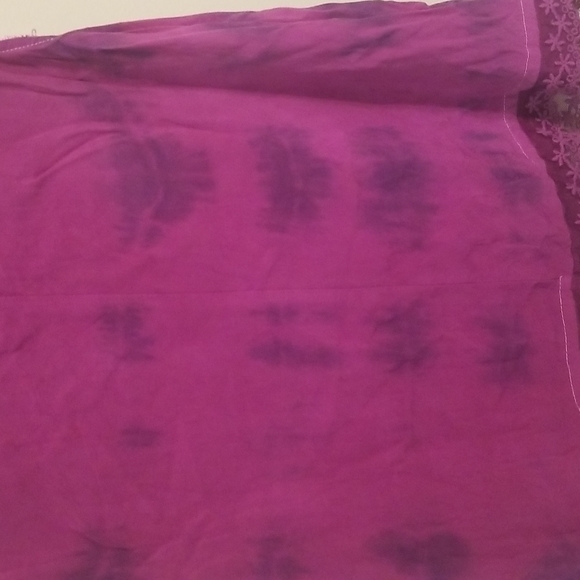 Purple Boho Lace Tie Dye Sleeveless Blouse - Picture 8 of 8